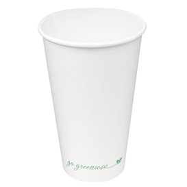 Bílý papírový kelímek "Go Green" 16Oz/540ml Ø9,0cm (1.000 Ks)