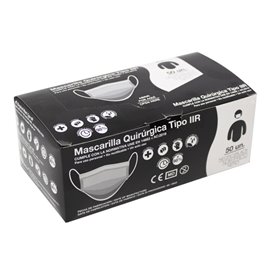 Maska Obdélníkový Modrý Trojitá Vrstva s Opaskem Černá (1000 Ks)