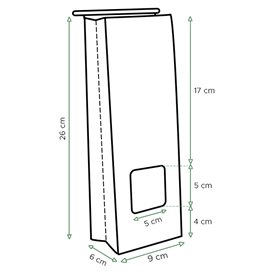Bílá SOS taška se Zipem a Okénkem 9+6x26cm (50 Uds)
