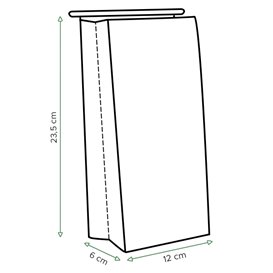 Papírový sáček SOS s okénkem BOPP a uzavíráním 12+6x23,5cm (1000 Uds)