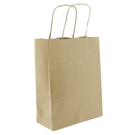 Papírové Tašky Kraft s Ouškems 115g/m² 18+8x24cm (250 Ks)