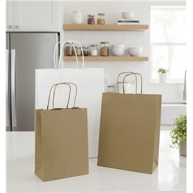 Papírové Tašky Kraft s Ouškems 115g/m² 18+8x24cm (250 Ks)