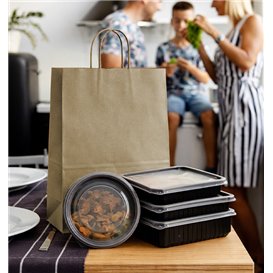 Papírové Tašky Kraft s Ouškems 115g/m² 24+11x32cm (250 Ks)