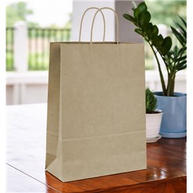Papírové Tašky Kraft s Ouškems 115g/m² 24+11x32cm (250 Ks)