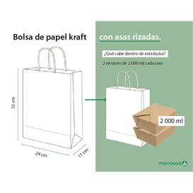 Papírové Tašky Kraft s Ouškems 115g/m² 24+11x32cm (250 Ks)