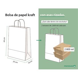 Papírové Tašky Kraft s Ouškems 115g/m² 35+16x44cm (25 Ks)