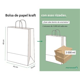 Papírové Tašky Kraft Hnědý s Ouškems 115g/m² 42+16x49cm (25 Ks)