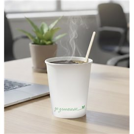 Bílý papírový kelímek "Go Green" 8Oz/240ml Ø8,0cm (50 Ks)