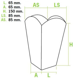 Krabička na Popcorn Málo 45 gr 6,5x8,5x15cm (700 Kousky)