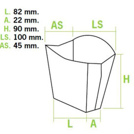 Krabička Kraft na Hranolky Málo 8,2x2,2x9cm (25 Kousky)