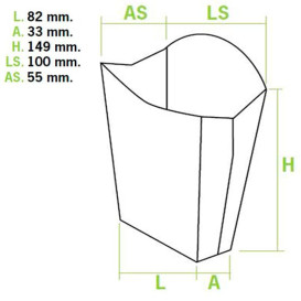 Krabička na Hranolky Velkým 8,2x3,3x14,9cm (400 Kousky)