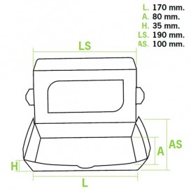 Obaly Karton Premium 19x10x3,5cm 480ml (10 Kousky)