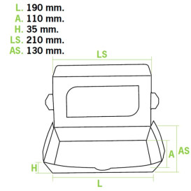 Obaly Karton Premium 21x13x3,5cm 730ml (25 Kousky)