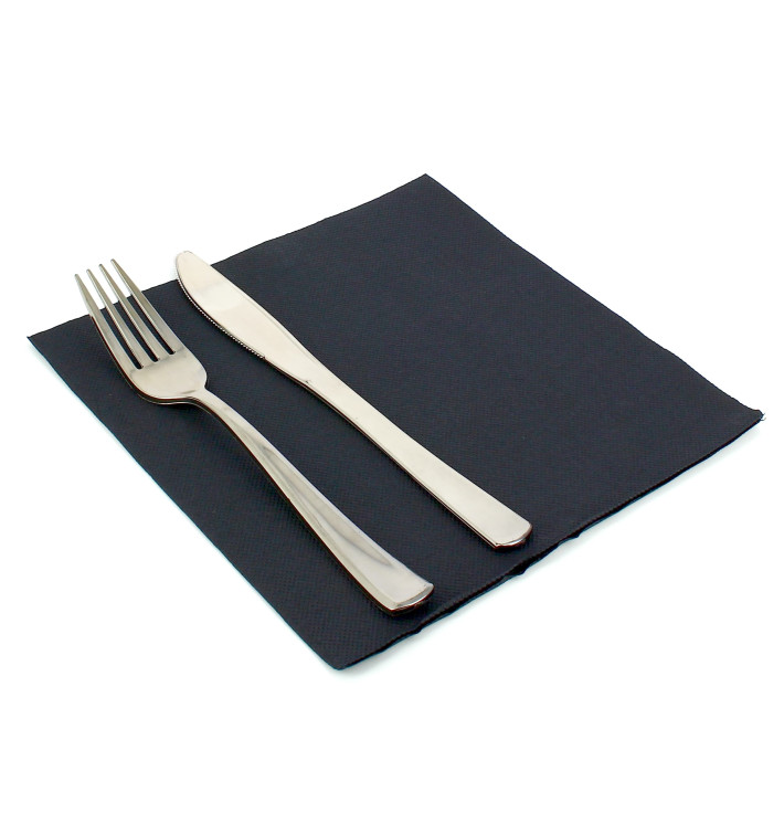 Papírové Ubrousky 40x40cm Černá 2 Vrstvé Papírové Ubrousky 40x40cm Černá 2 Vrstvé